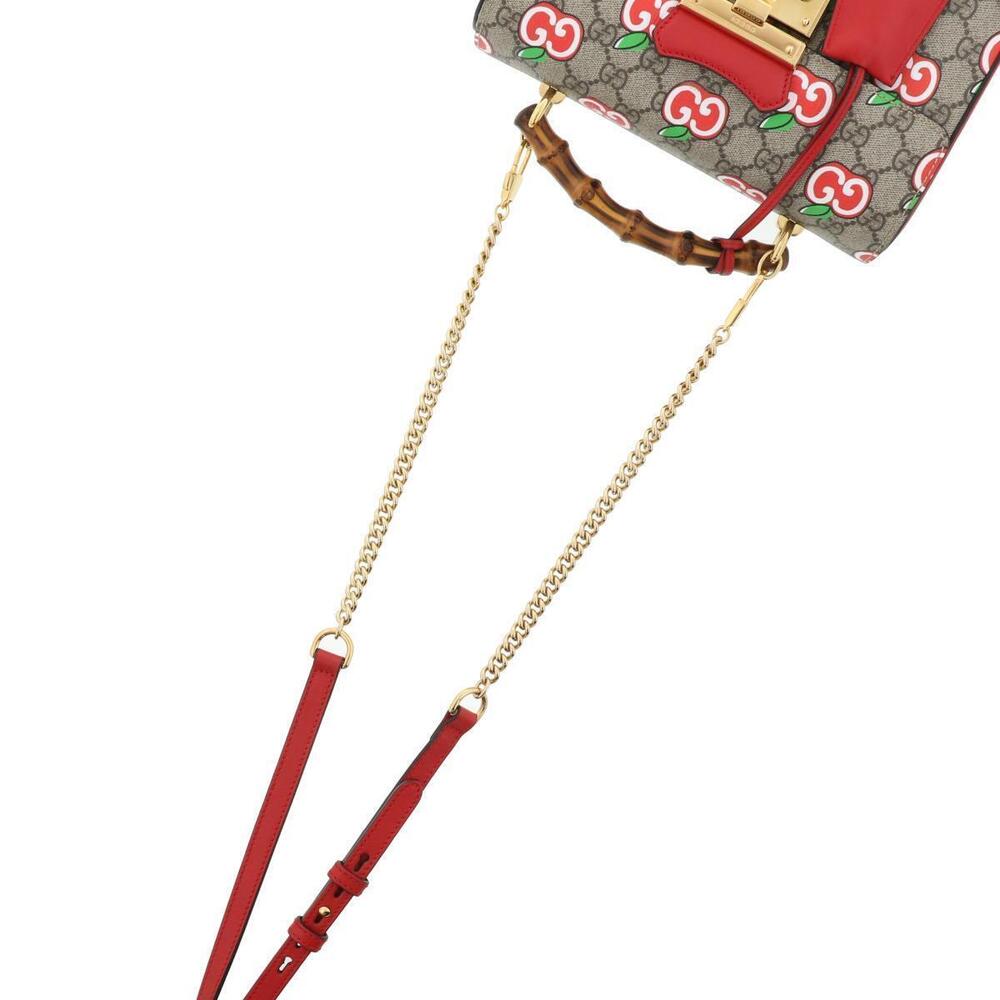 Gucci Shoulder Red Bamboo Apple GG Bag Messenger - Picture 6 of 6
